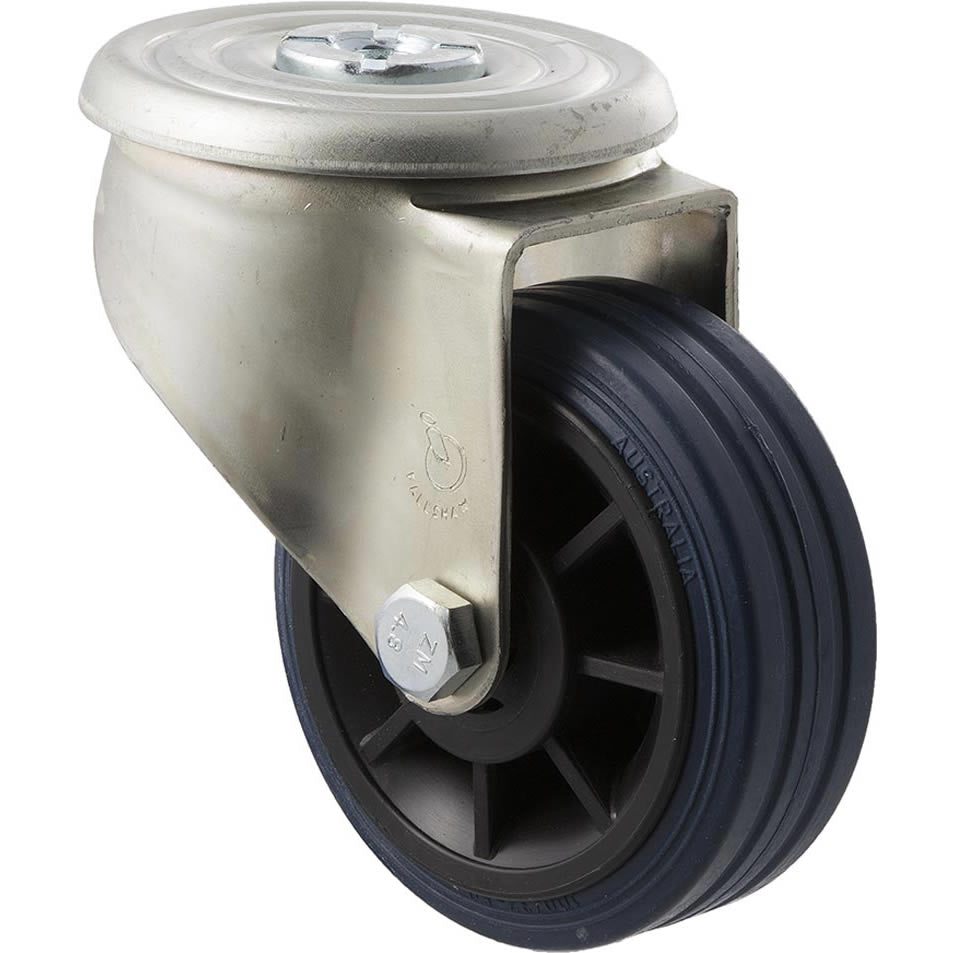 JBR100/JZH - 150 Kg Bolt-Hole 100mm Blue Rubber