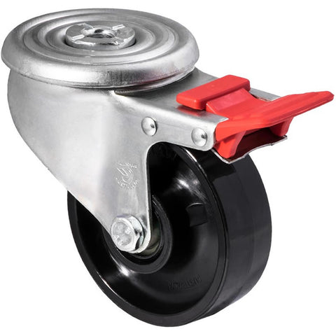 JNR100/JZHTB <span>300 Kg Bolt-Hole Total Brake 100mm Black Nylon</span>