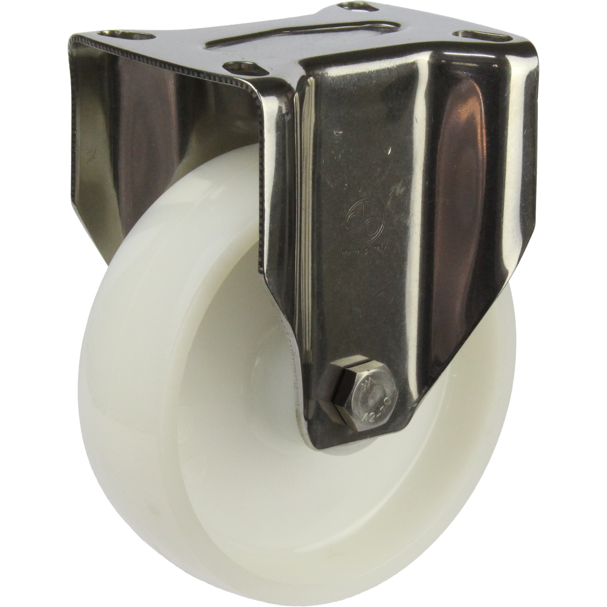 JSR12540-NNR - 250 kg Fixed 125mm Stainless Steel White Nylon