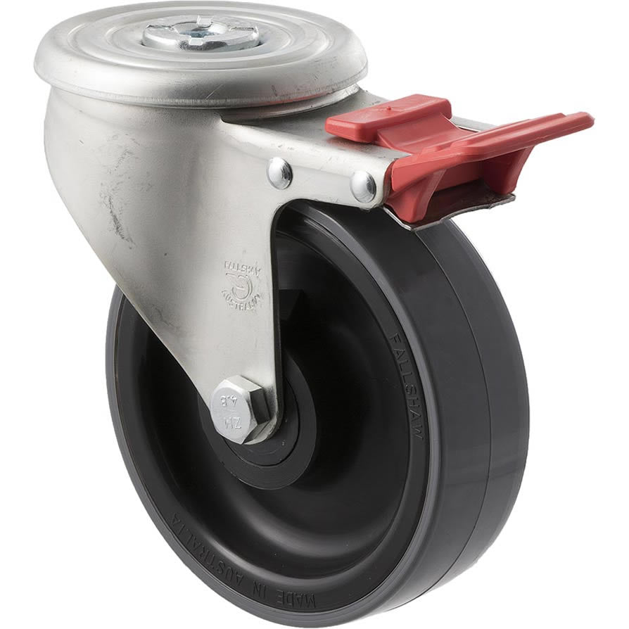 JUR125/JZHTB - 300 Kg Bolt-Hole Total Brake 125mm Polyurethane