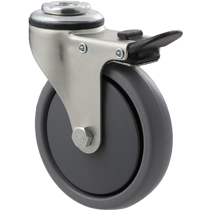 KJQ100G/KZHTB - 50 Kg Bolt-Hole Total Brake 100mm Grey TPE