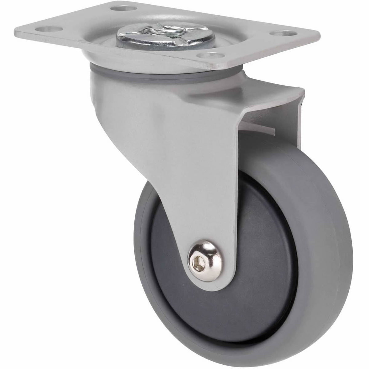 KJQ75GGH - KJQ75G/KPPGH 50 kg Swivel Plate 75mm Grey TPE w/ Graphite Thread Guard