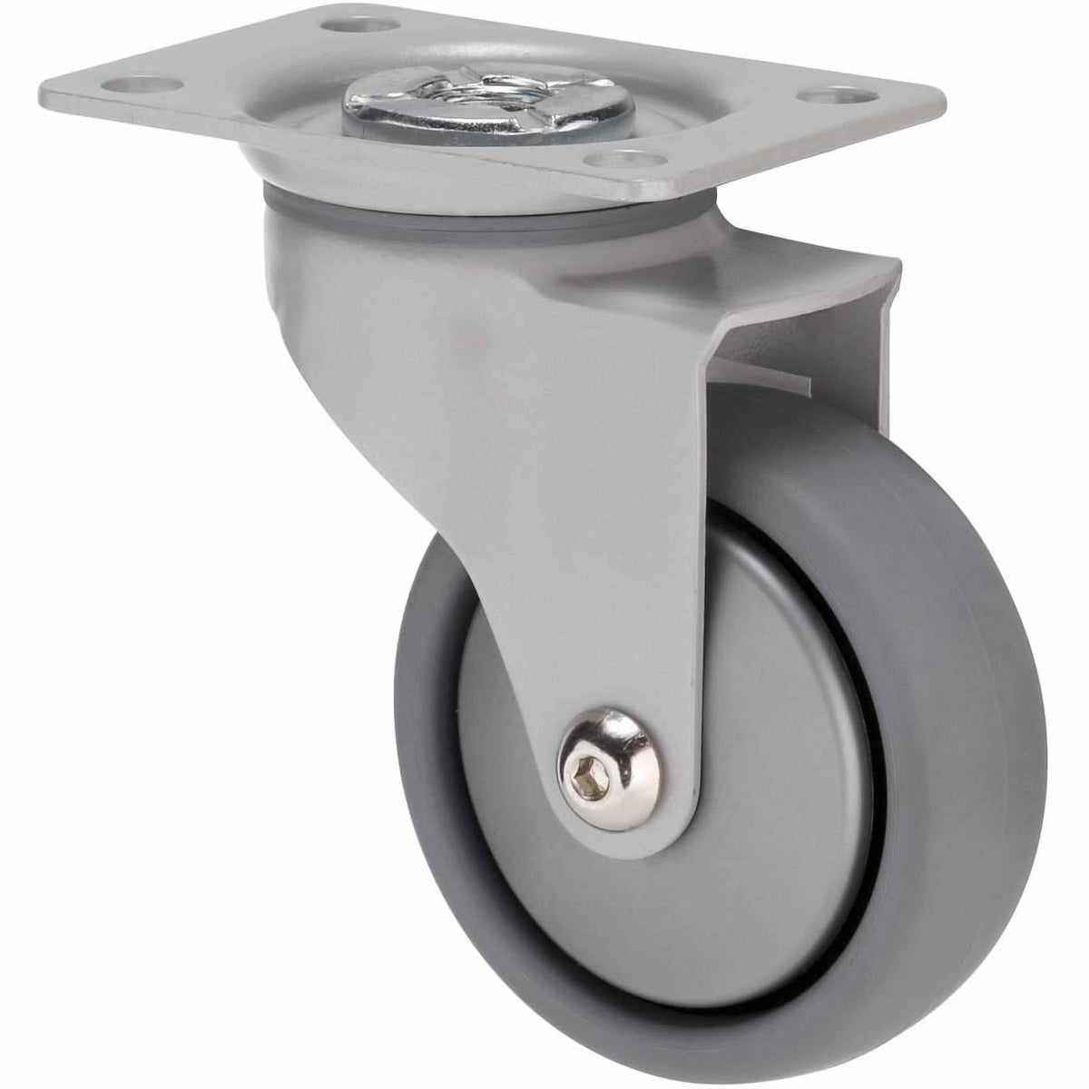 KJQ75GSL - KJQ75G/KPPSL 50 kg Swivel Plate 75mm Grey TPE w/ Silver Thread Guard