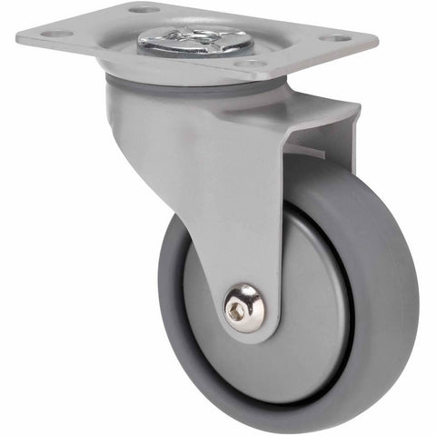 KJQ75GSL - KJQ75G/KPPSL <span>50 Kg Swivel Plate 75mm Grey TPE w/ Silver Thread Guard</span>