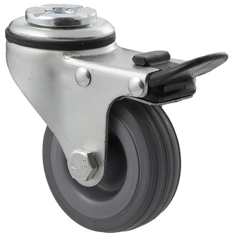 KSA65/KZHTB <span>50 Kg Bolt-Hole Total Brake 65mm Grey Rubber</span>