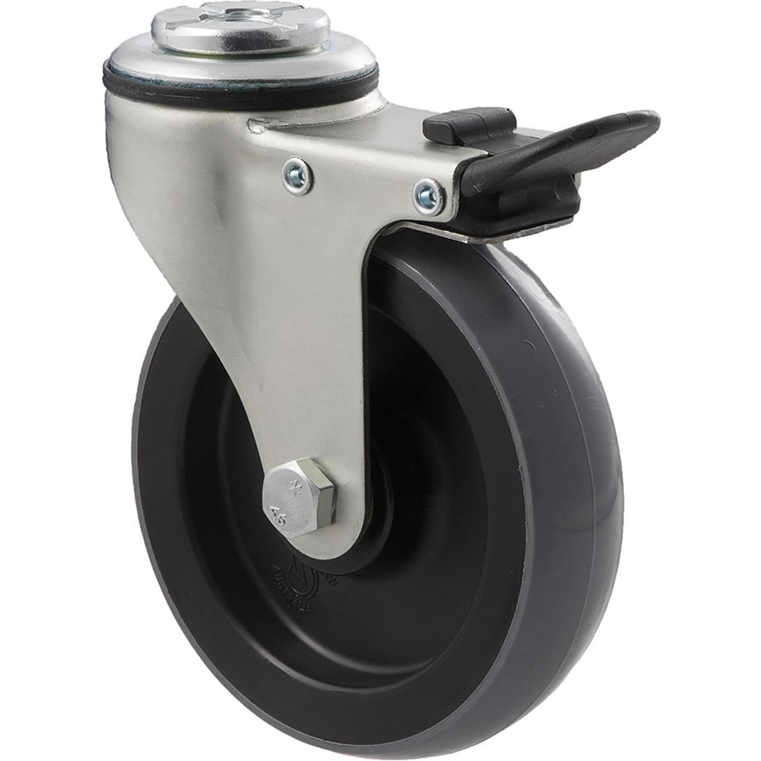 KUQ100/KZHTB - 100 Kg Bolt-Hole Total Brake 100mm Polyurethane
