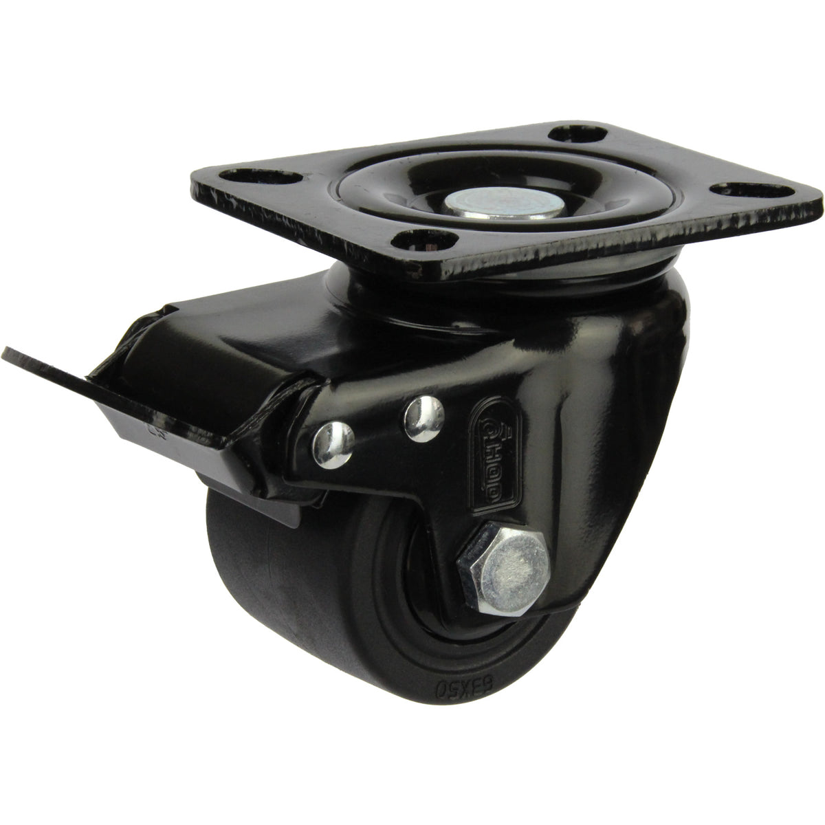 LHNNQ63SWB - 400 kg Swivel Plate Brake 63mm Nylon