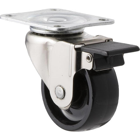 LNN50/LKPBR <span>30 Kg Nickel Swivel Plate Brake 50mm Black Nylon</span>