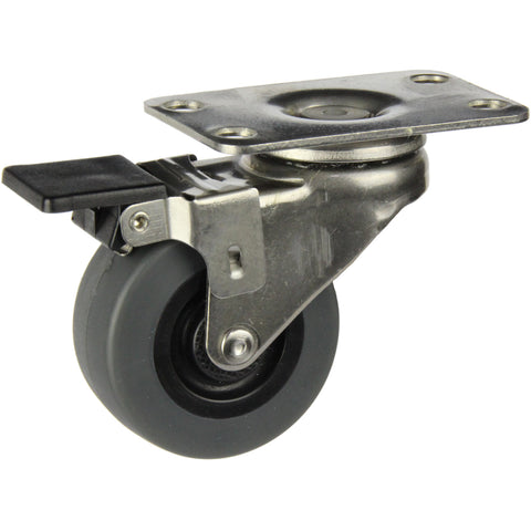 LSSGRA50SWB <span>40 Kg Swivel Plate Brake Grey 50mm Stainless Steel TPE</span>