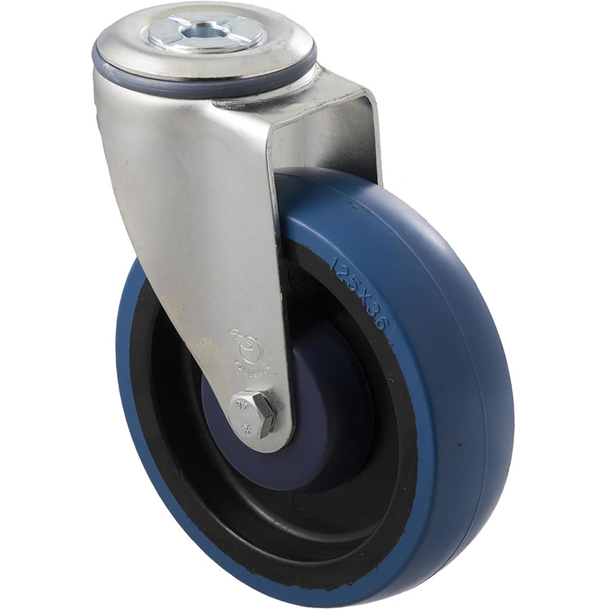 MBQ125G/MZH - 150 Kg Bolt-Hole 125mm Blue Rubber