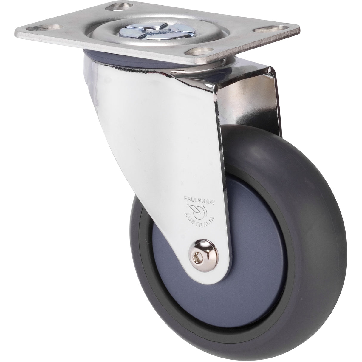 MJQ100GBN - MJQ100G/MCPBN 85 Kg Chrome Plated Swivel Plate 100mm Grey TPE w/ Bluestone Colourway