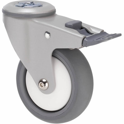 MJQ100GWT - MJQ100G/MPHTBWT <span>85 Kg Bolt-Hole Total Brake 100mm Grey TPE w/ White Thread Guard</span>