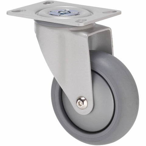 MJQ100GSL - MJQ100G/MPPSL <span>85 Kg Swivel Plate 100mm Grey TPE w/ Silver Thread Guard</span>