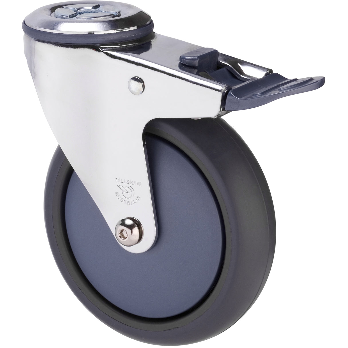 MJQ125GBN - MJQ125G/MCHTBBN 85 Kg Chrome Plated Bolt-Hole Total Brake 125mm Grey TPE w/ Bluestone Colourway