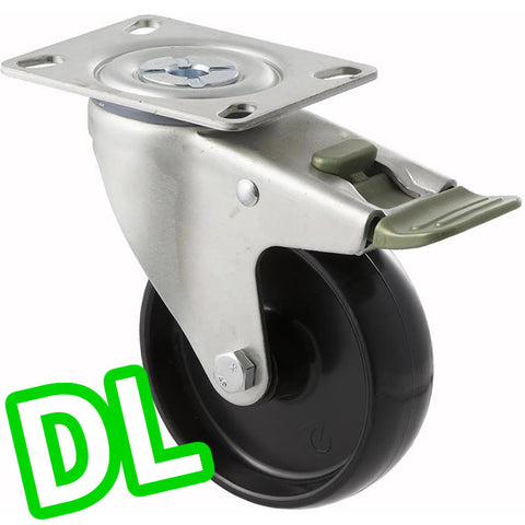 MNN100/MZPDL <span>150 Kg Swivel Plate <strong>Direction Lock Only</strong> 100mm Black Nylon</span>