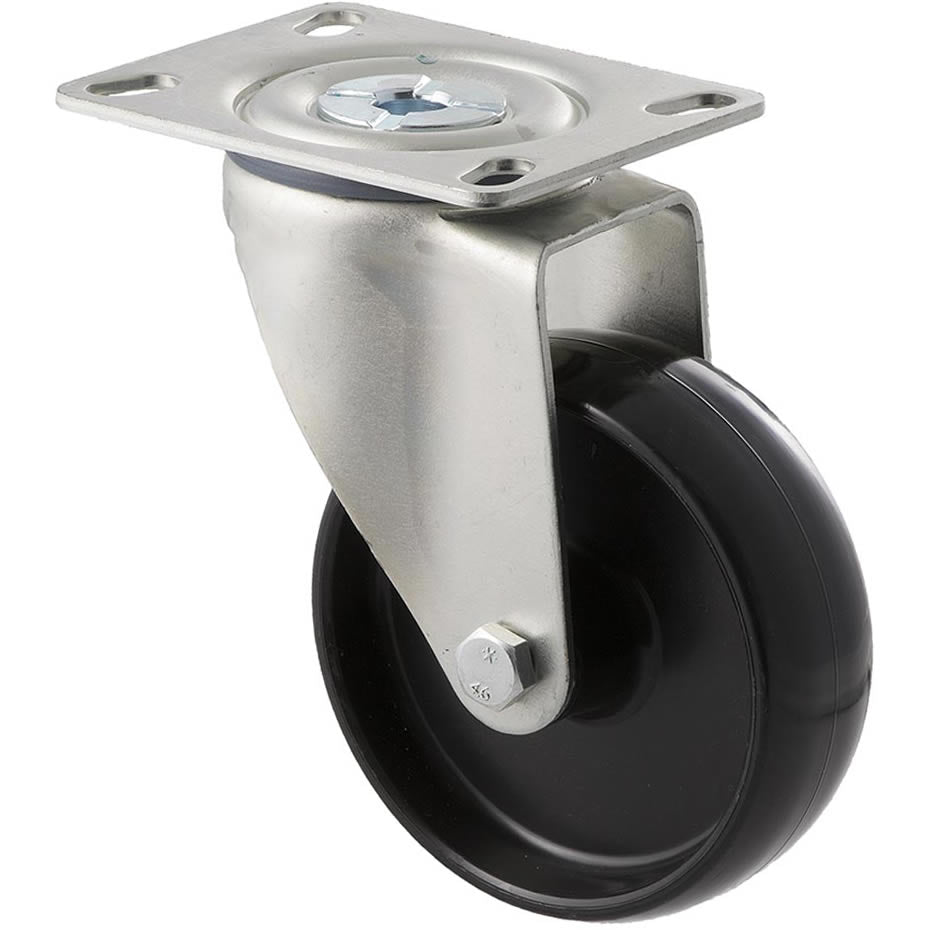 MNN100/MZP - 150 kg Swivel Plate 100mm Black Nylon
