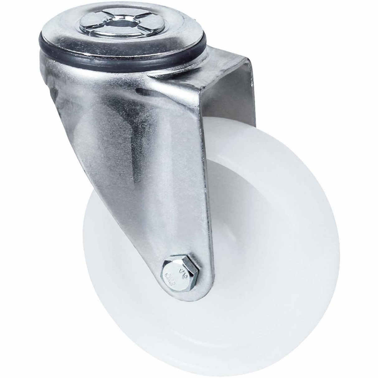 MNN100W/MZH - 150 Kg Bolt-Hole 100mm White Nylon