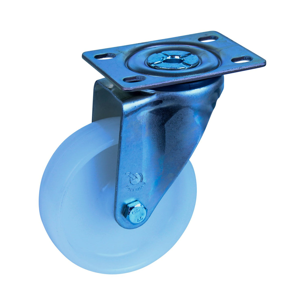 MNN100W/MZP - 150 Kg Swivel Plate 100mm White Nylon