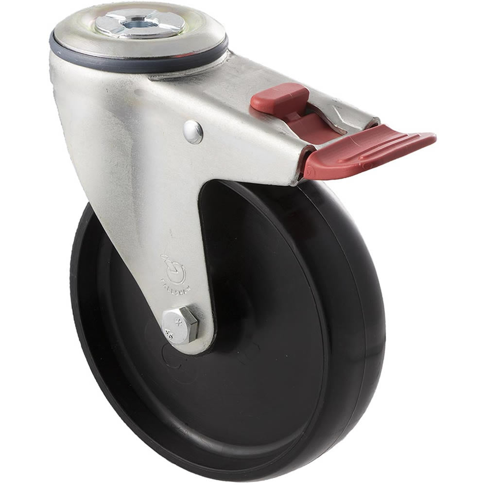 MNN125/MZHTB - 150 kg Bolt-Hole Total Brake 125mm Black Nylon