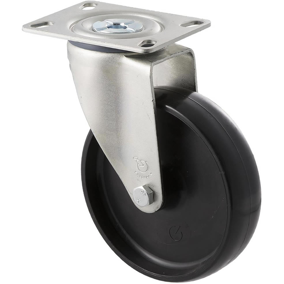 MNN125/MZP - 150 kg Swivel Plate 125mm Black Nylon