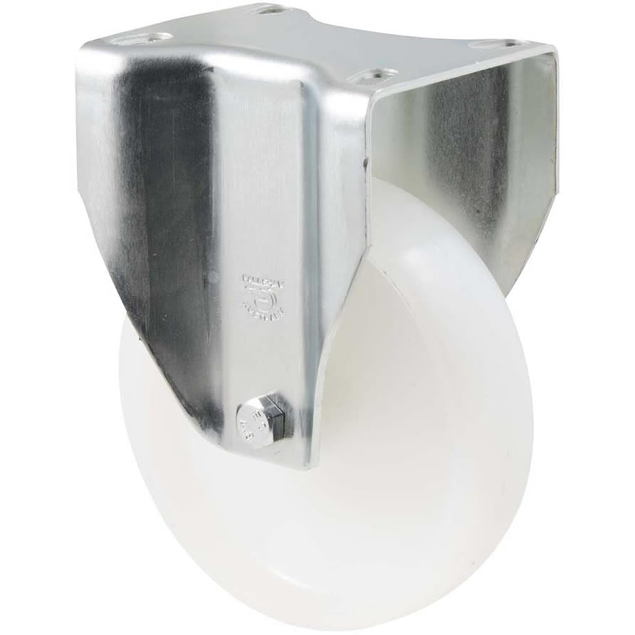 MNN125W/MZF - 150 Kg Fixed Plate 125mm White Nylon