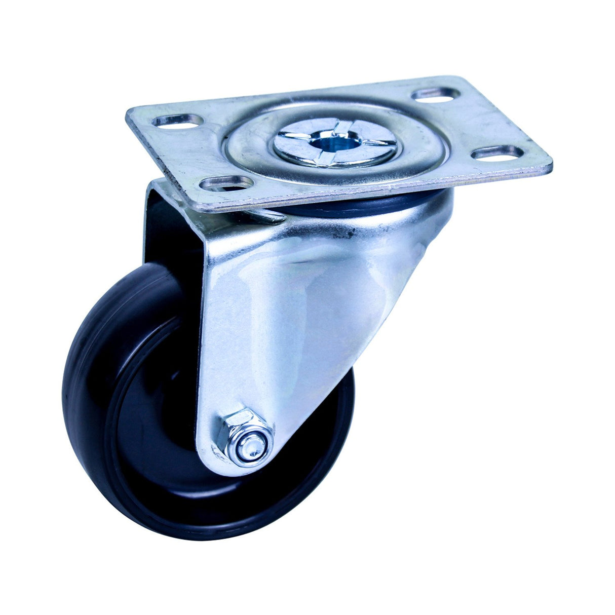 MNN75/MZP - 150 Kg Swivel Plate 75mm Black Nylon