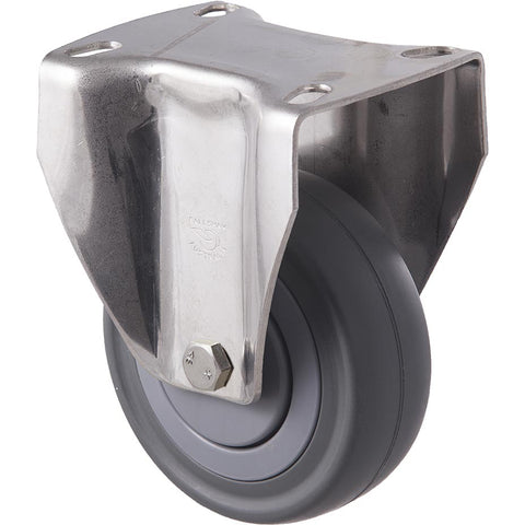 MSA100G/MSF <span>140 Kg Stainless Steel Fixed Plate 100mm Grey Rubber</span>