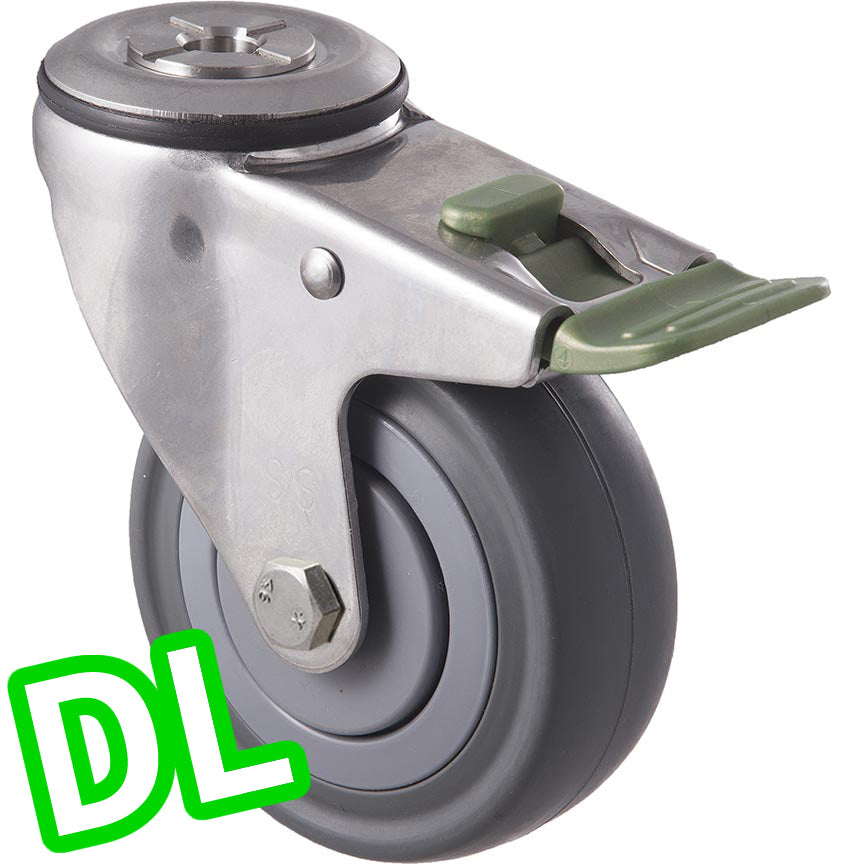 MSA100G/MSHDL 140 kg Stainless Steel Bolt-Hole Direction Lock Only 100mm Grey Rubber