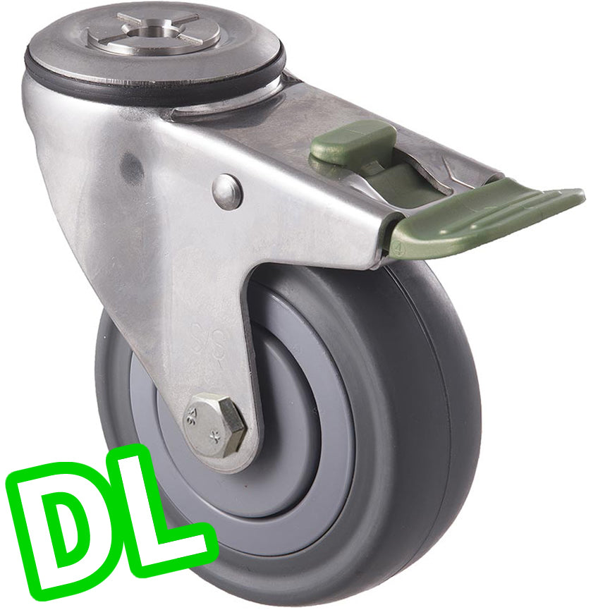 MSC100G/MSHDL 140 kg Stainless Steel Bolt-Hole Direction Lock Only 100mm Grey Rubber
