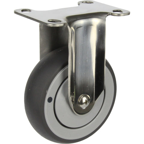 MSSGRQ100F <span>100 Kg Fixed Plate Grey Rubber 100mm Stainless Steel TPE</span>