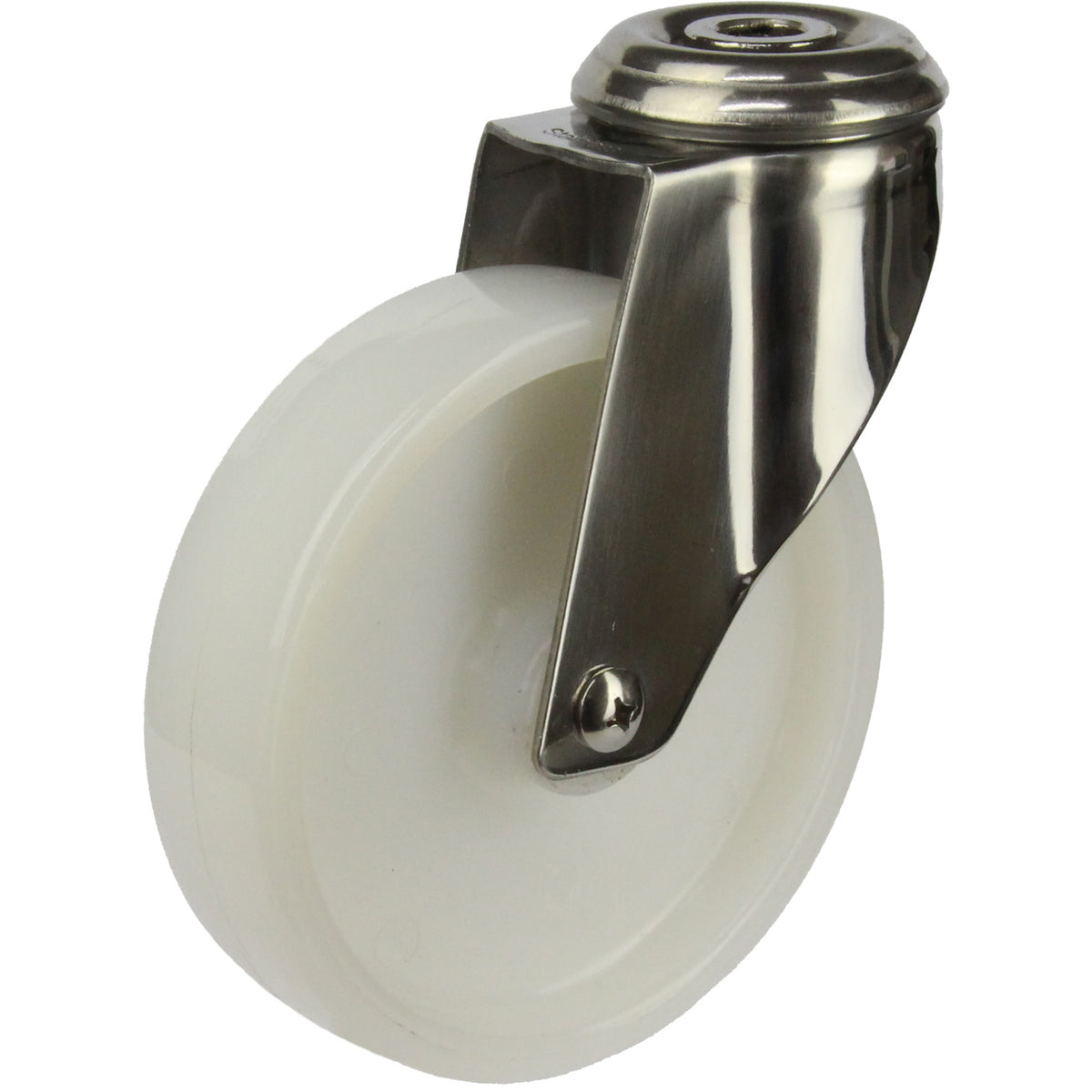 MSSWNA125BH - 100 kg Bolt-Hole 125mm Stainless Steel White Nylon