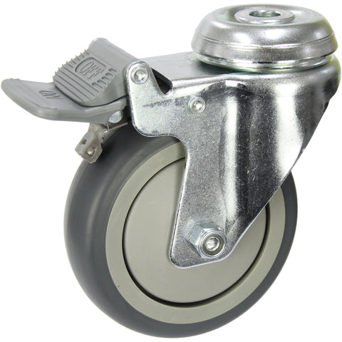 MZGRQ100BHTB <span>100 Kg Bolt-Hole Total Brake 100mm Grey Rubber</span>