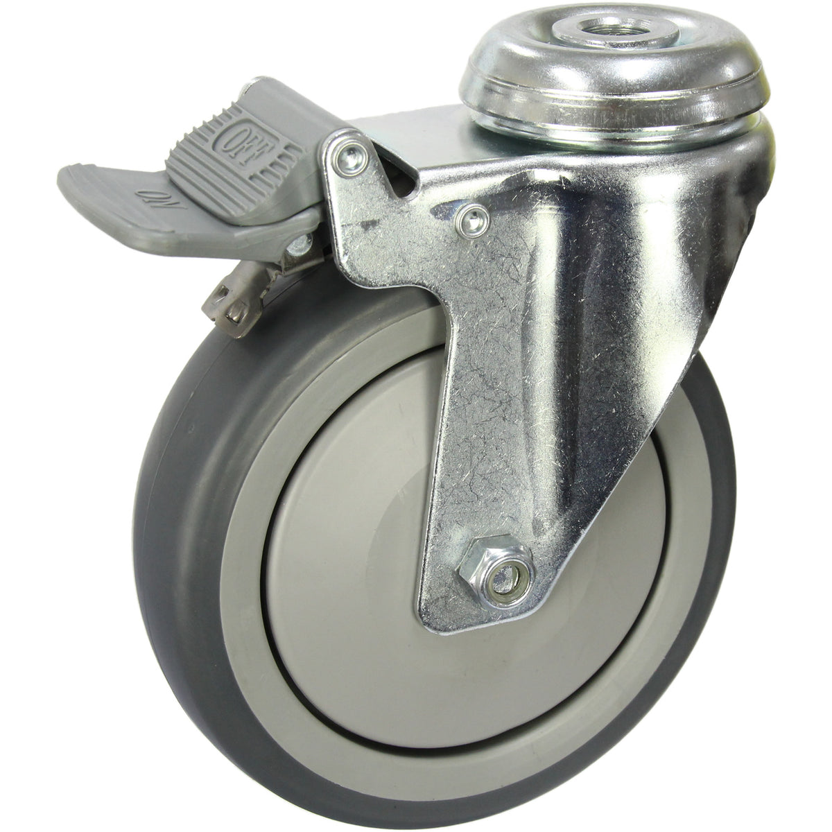 MZGRQ125BHTB - 120 kg Bolt-Hole Total Brake 125mm Grey Rubber