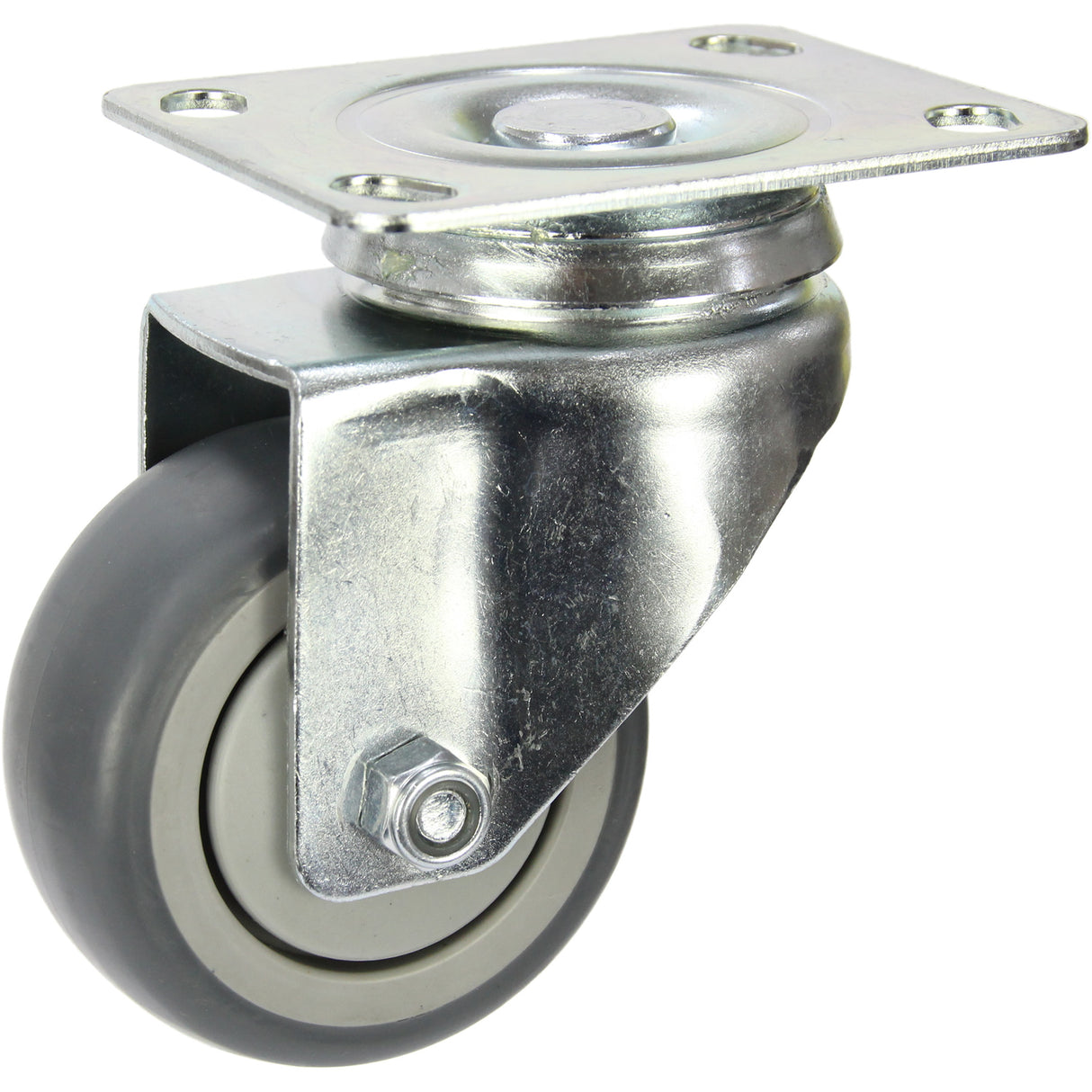 MZGRQ75S - 85 Kg Swivel Plate 75mm Grey Rubber