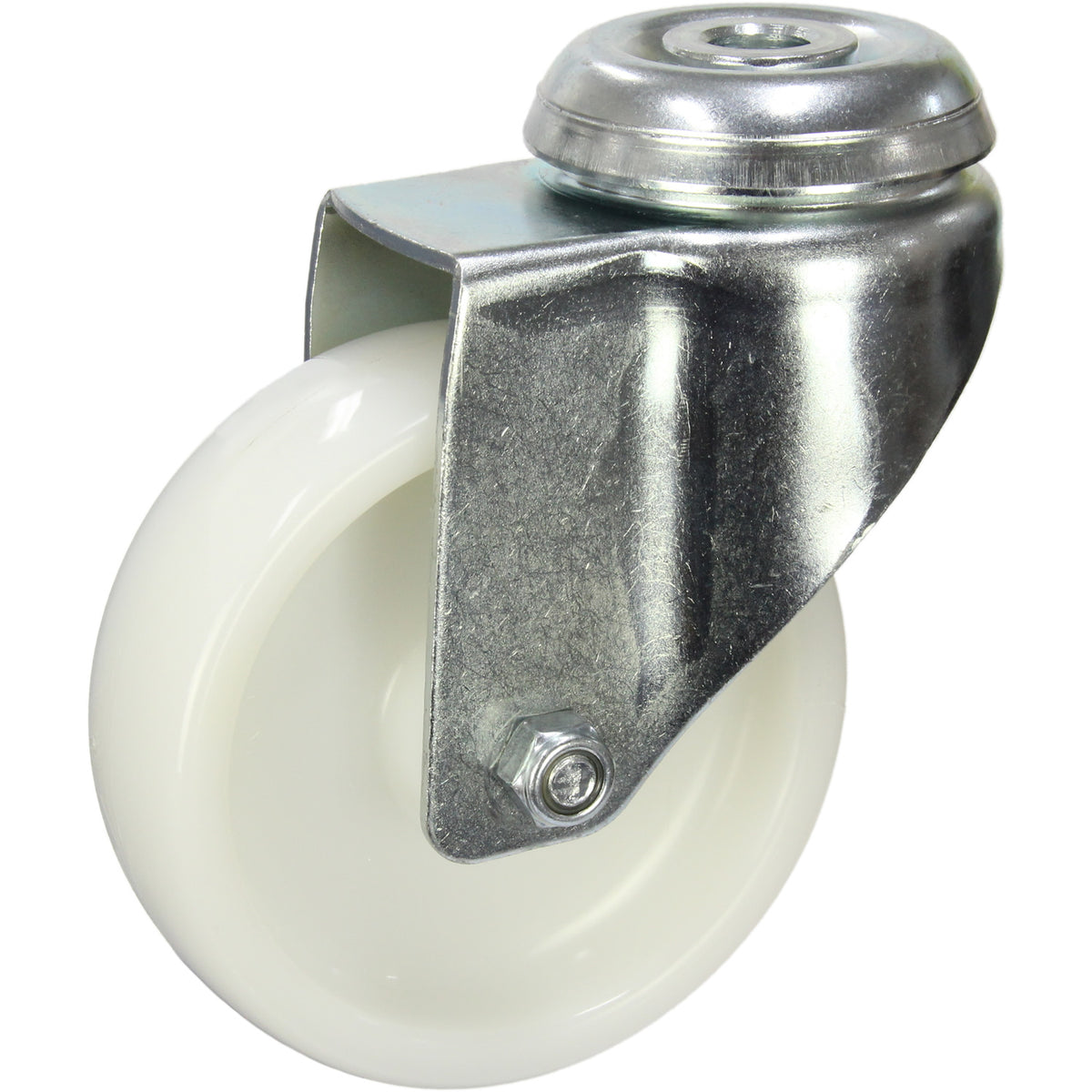 MZWNA100BH - 100 kg Bolt-Hole 100mm White Nylon