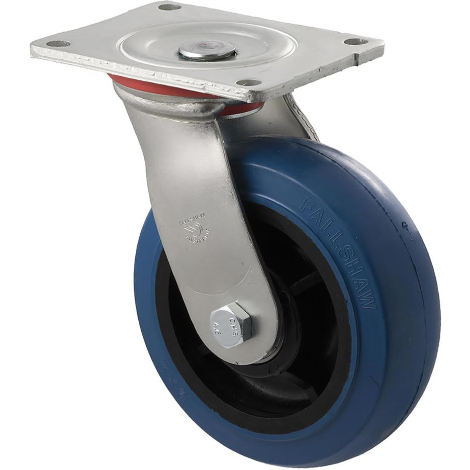 OBQ150/HZP - H SERIES 400 Kg Swivel Plate 150mm Blue Rubber