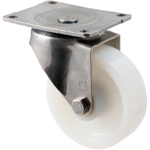 ONA150WS/OSP <span>450 Kg Stainless Steel Swivel Plate 150mm White Nylon</span>