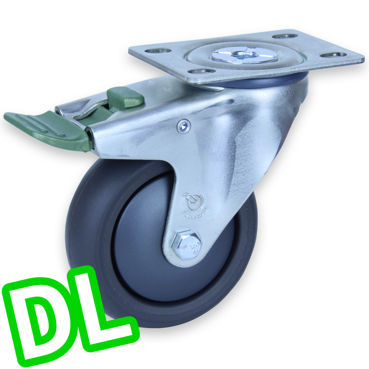 QUQ100G/MZPDL - 100 Kg Swivel Plate Direction Lock Only 100mm Polyurethane