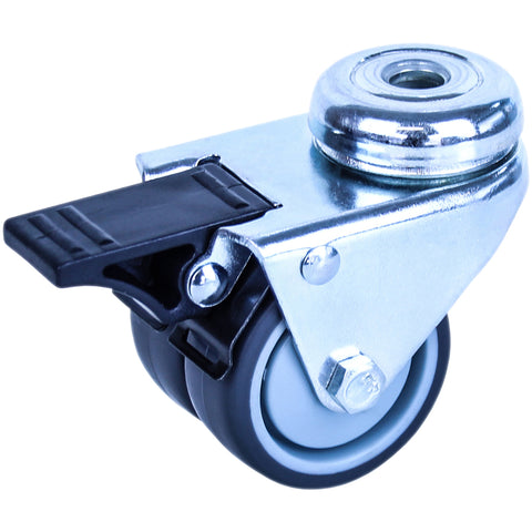 S2722B <span>70 Kg Swivel Total Brake Twin 50mm Grey Rubber</span>