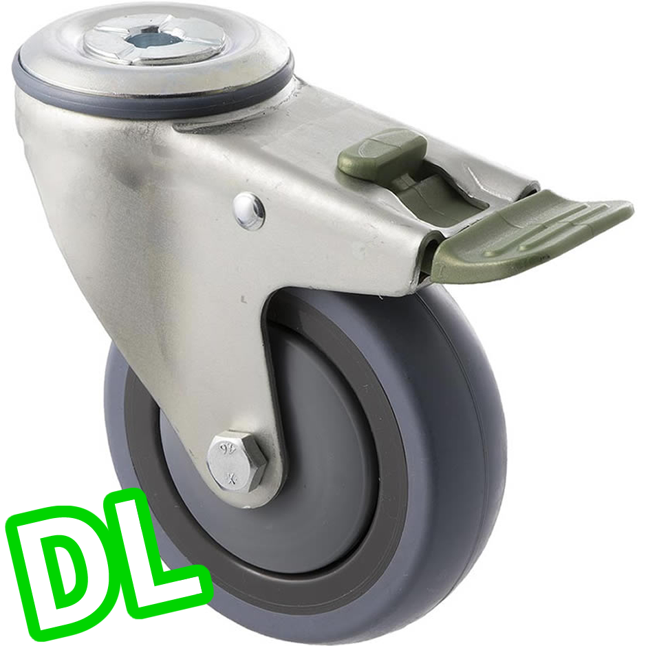 STQ100G/MZHDL - 100 Kg Bolt-Hole Direction Lock Only 100mm Grey Rubber
