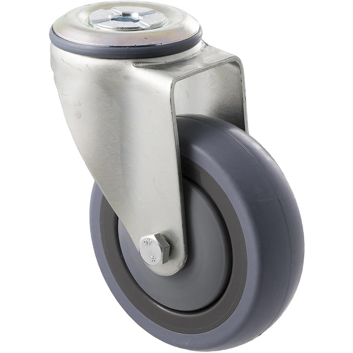 STQ100G/MZH - 100 Kg Bolt-Hole 100mm Grey Rubber