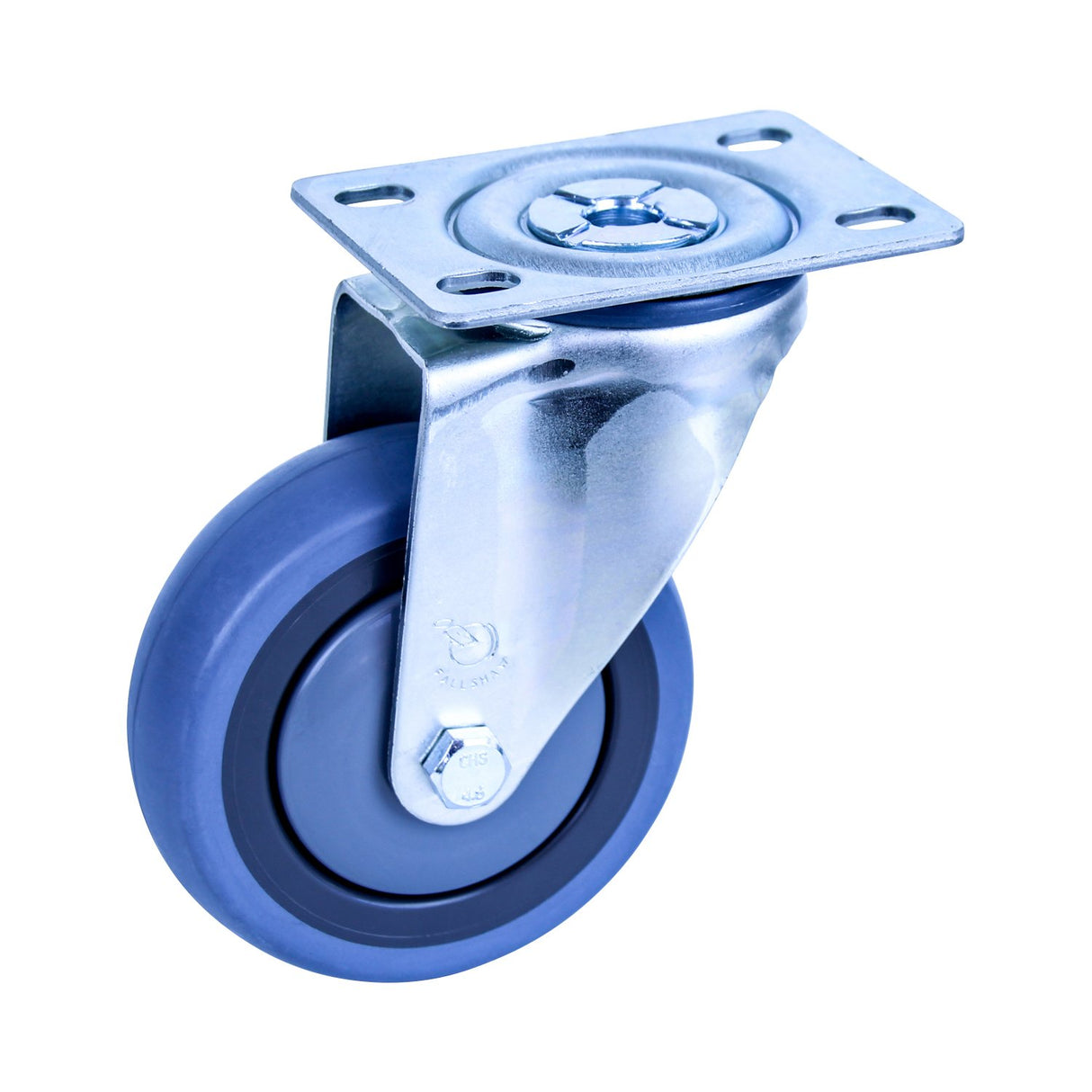 STQ100G/MZP - 100 Kg Swivel Plate 100mm Grey Rubber