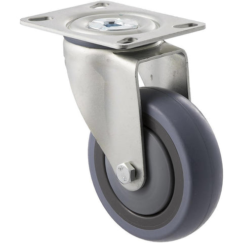 STQ100G/MZP <span>100 Kg Swivel Plate 100mm Grey Rubber</span>