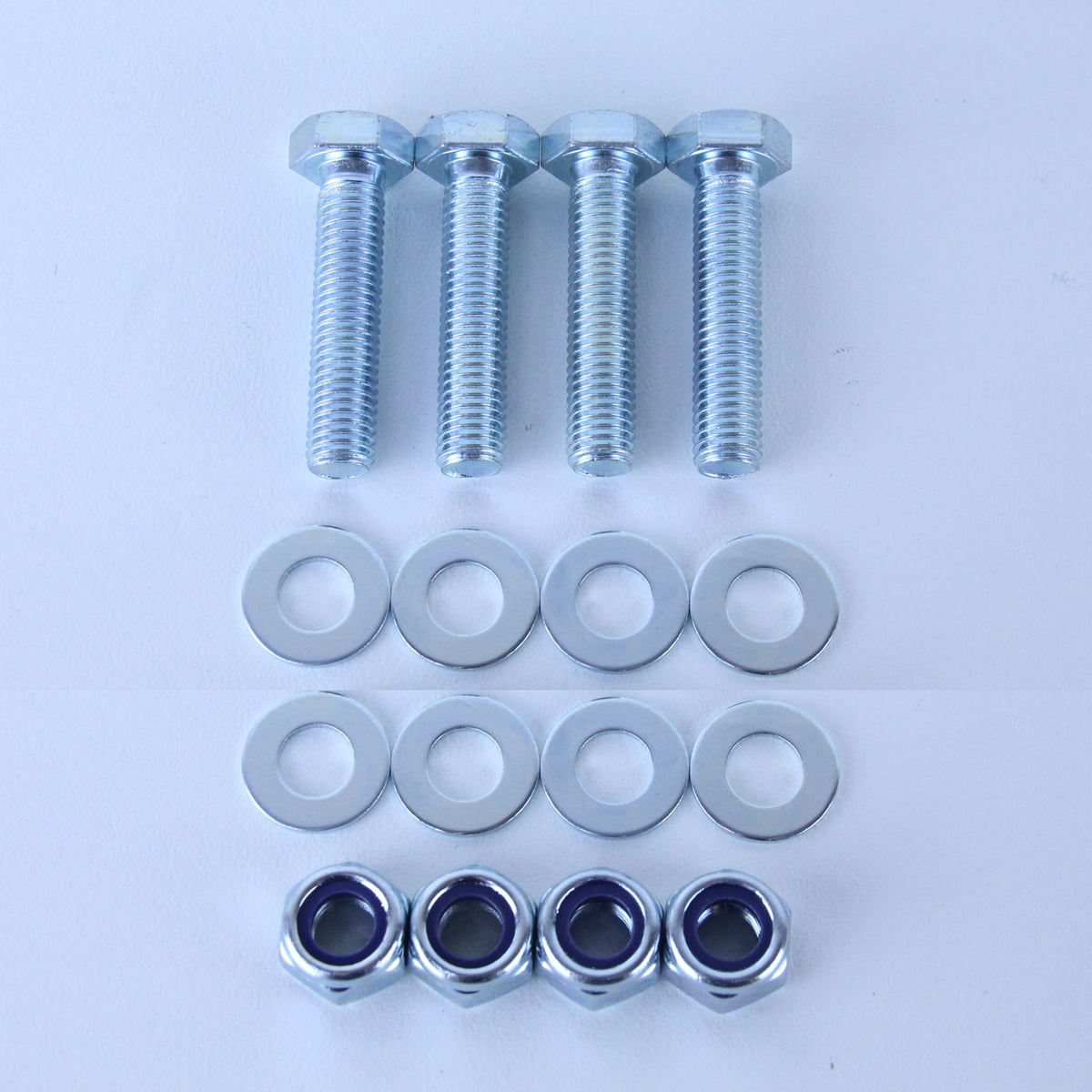 M10X45 Set Screw + Flat Washer + Nyloc Nut Pack of 4 each to suit Plate Mount Castors