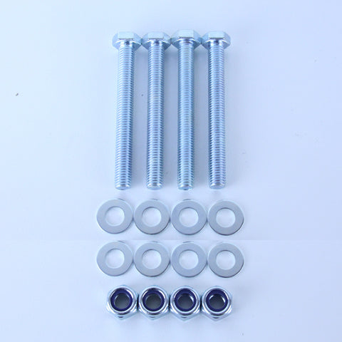 M10X90 Set Screw + Flat Washer + Nyloc Nut Pack of 4 each to suit Plate Mount Castors