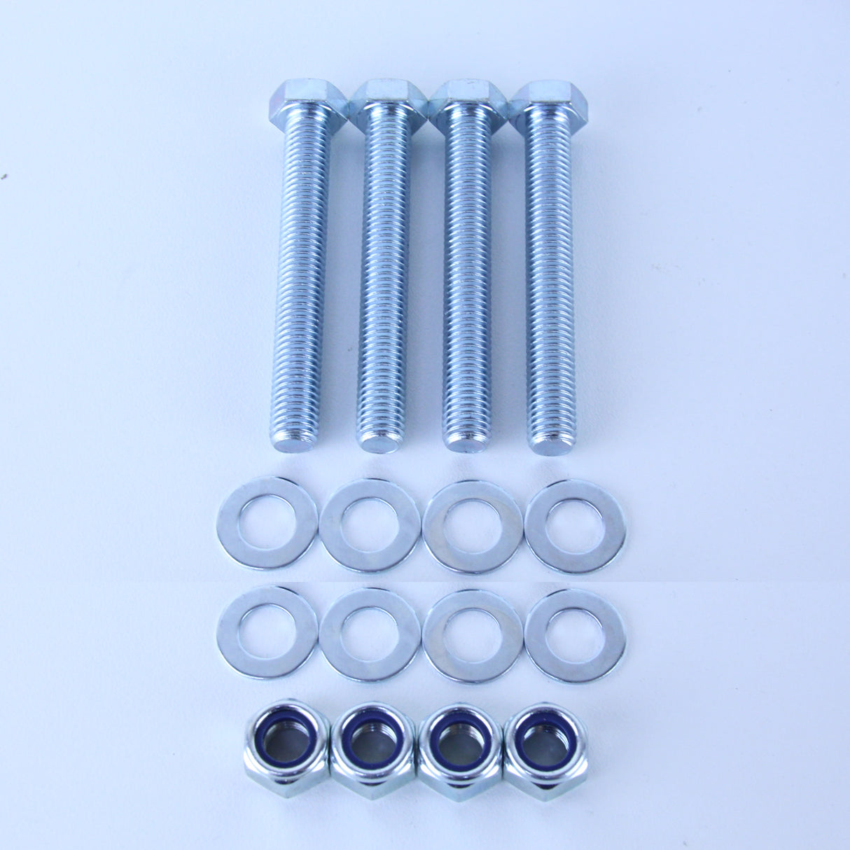 M12X90 Set Screw + Flat Washer + Nyloc Nut Pack of 4 each to suit Plate Mount Castors