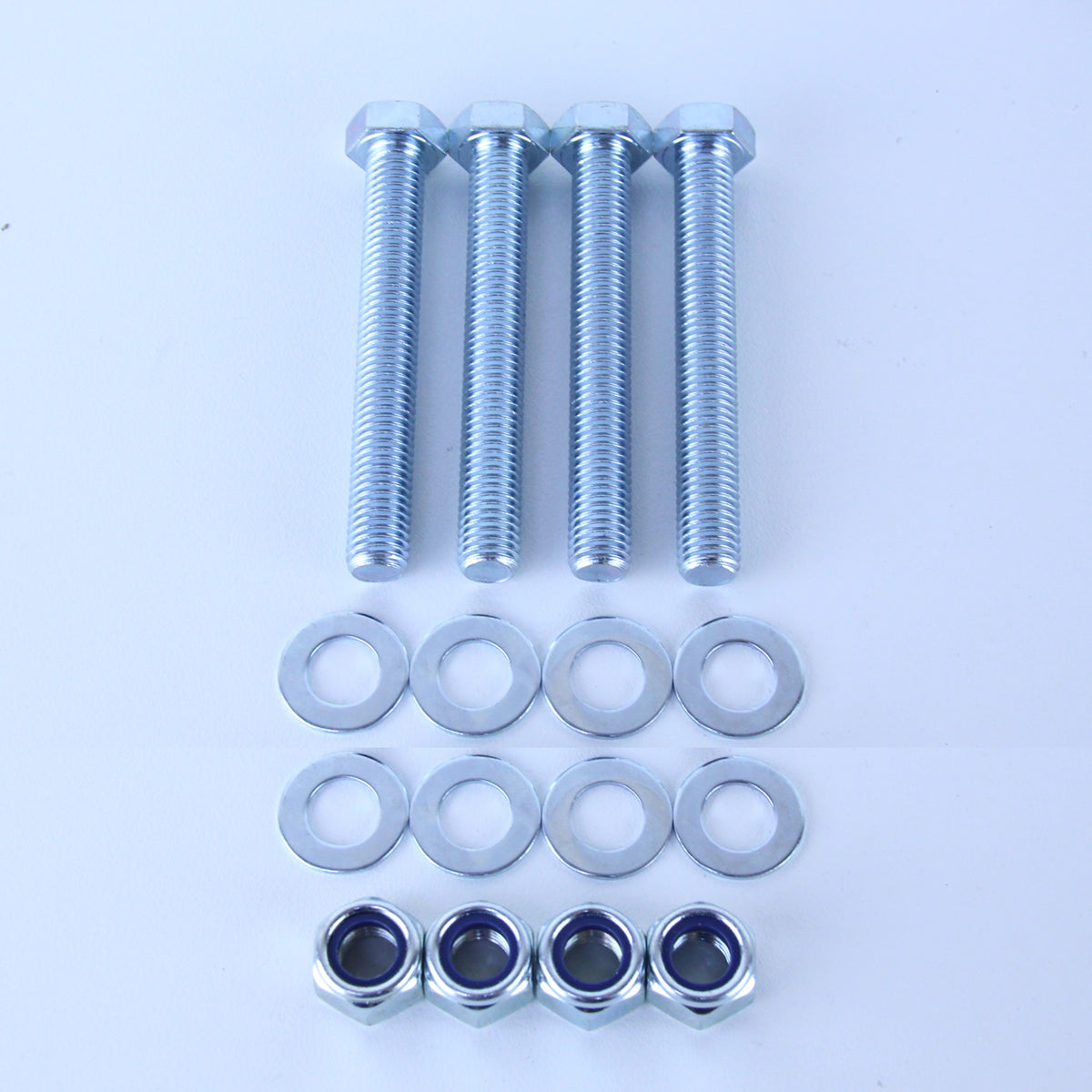 M12X90 Set Screw + Flat Washer + Nyloc Nut Pack of 4 each to suit Plate Mount Castors
