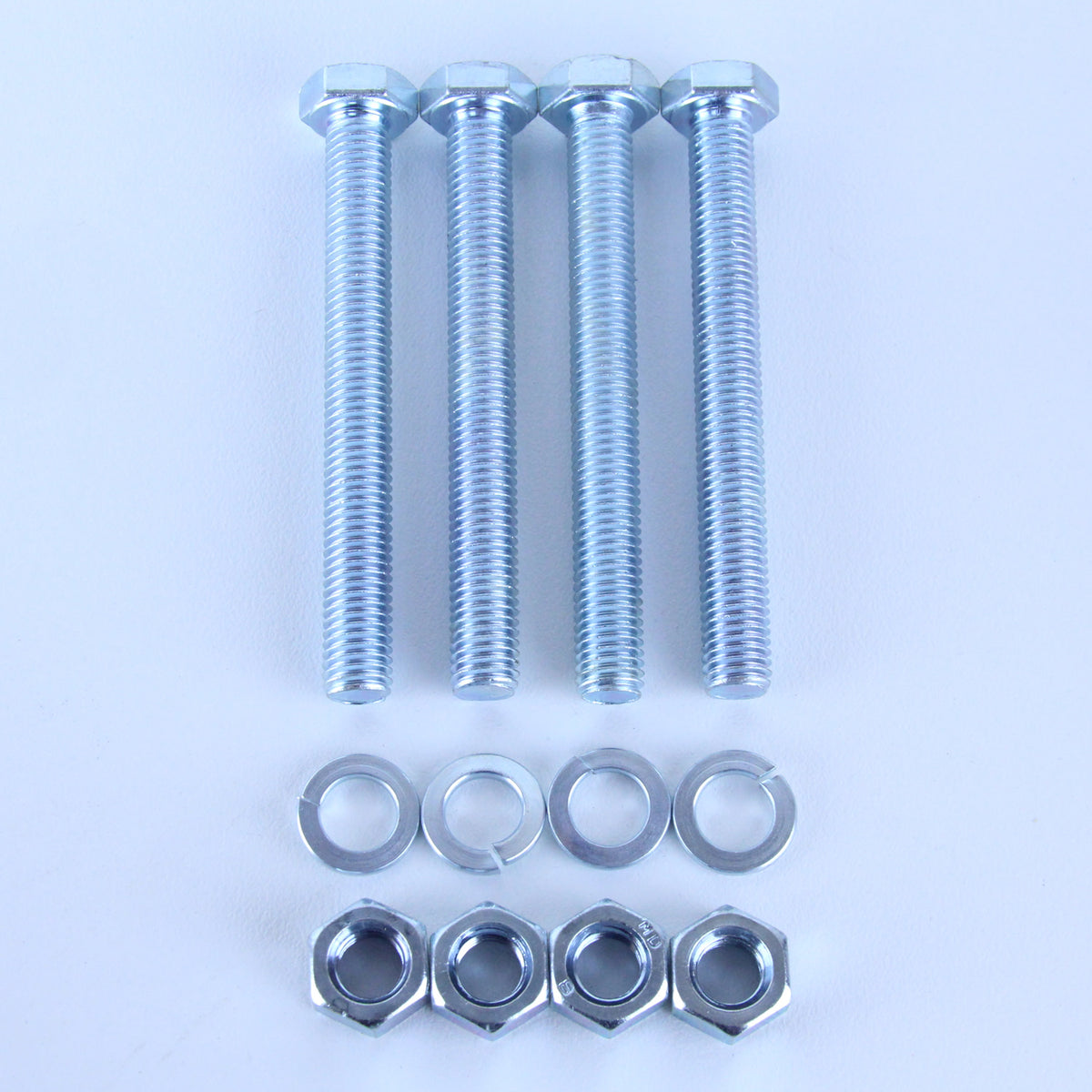 M10X90 Set Screw + Spring Washer + Plain Nut Pack of 4 each to suit Plate Mount Castors