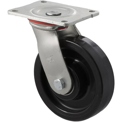 WNQ150/HZP H SERIES <span>600 Kg Swivel Plate 150mm Black Nylon</span>