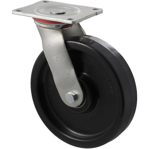 WNQ200/HZP H SERIES <span>600 Kg Swivel Plate 200mm Black Nylon</span>